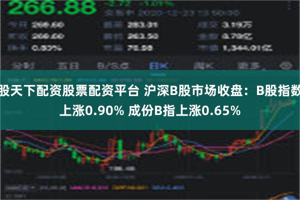 股天下配资股票配资平台 沪深B股市场收盘：B股指数上涨0.90% 成份B指上涨0.65%